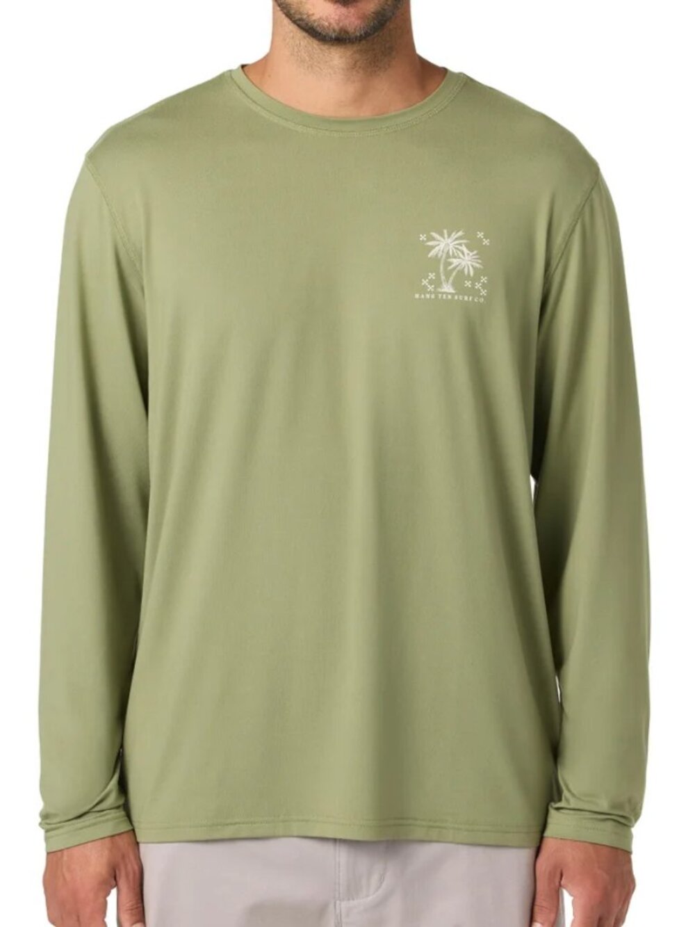 Hang Ten Palm Tree Sun Tee Green XXL UPF 50 Long Sleeve Shirt NWT